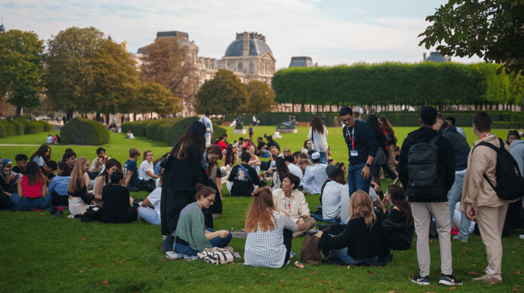 International students from EM Normandie at the Tuileries gardens in Paris International students from EM Normandie at the Tuileries gardens in Paris